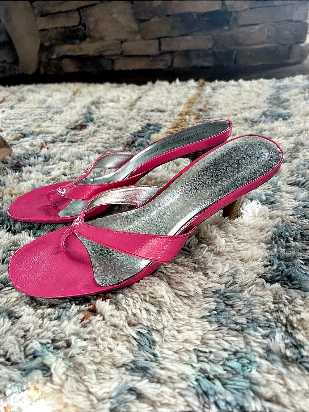 Rampage Montauk Pink Heeled Thong Sandals U